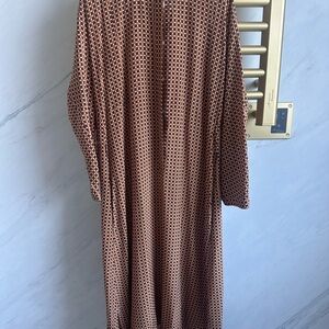 MaxMara Geometric Brown Long Sleeve Dress